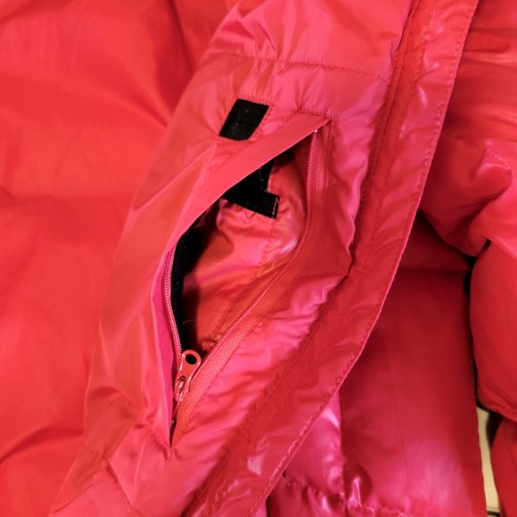 DOWN Jacket RED Montana Mountaineering HOOD Small - Picture 14 of 15